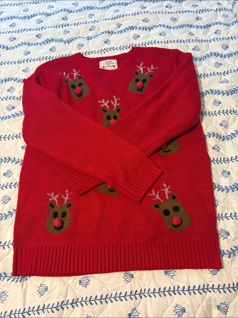 Daisys Boutique Red Reindeer Crewneck Sweater